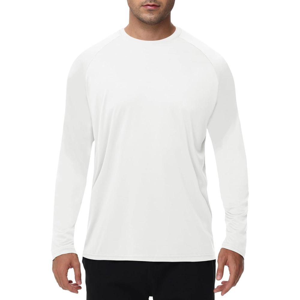 imageLong Sleeve Shirts for Men  Quick Dry Moisture Wicking UV UPF Sun Protection TShirts for Fishing Workout SwimBwhite