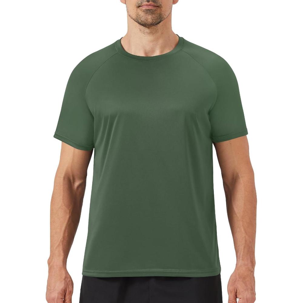 imageWorkout Mens Shirts  Casual Black Quick Dry Moisture Wicking TShirts Crew Neck Short Sleeve for Gym Athletic Running8light Green