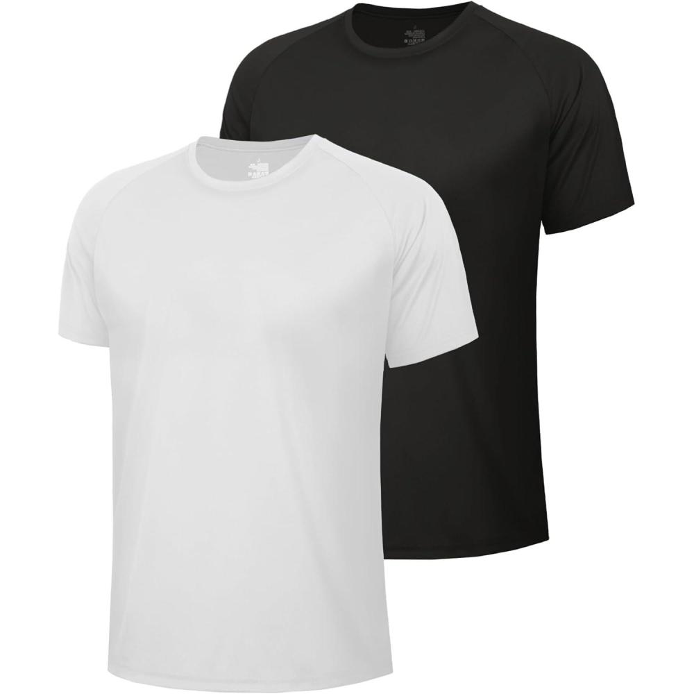 imageWorkout Mens Shirts  Casual Black Quick Dry Moisture Wicking TShirts Crew Neck Short Sleeve for Gym Athletic Running9b BlackWhite