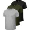 3-heather Black  Light Grey  Army Green