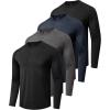 image4 Pack Long Sleeve Shirts for Men  Quick Dry Moisture Wicking Sun Protection Tshirts for Fishing Workout Athletic Casual Gym1heather BlackBlackDark GreyNavy