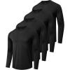 image4 Pack Long Sleeve Shirts for Men  Quick Dry Moisture Wicking Sun Protection Tshirts for Fishing Workout Athletic Casual Gym2heather BlackBlackBlackBlack