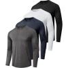 image4 Pack Long Sleeve Shirts for Men  Quick Dry Moisture Wicking Sun Protection Tshirts for Fishing Workout Athletic Casual Gym3heather BlackDark GreyNavyWhite