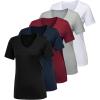 5 Pack Black  White  Light Grey  Navy  Dark Red