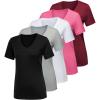 5 Pack Black  White  Light Grey  Pink  Dark Red