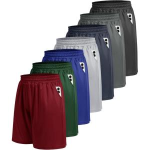 5 Pack Athletic Gym Mens Shorts – Workout Black Quick Dry Basketball Shorts with Pockets for Running Casual Activewear(6-black/Dack Grey/Navy Blue/Light Grey/Royal Blue/Army Green/Wine)