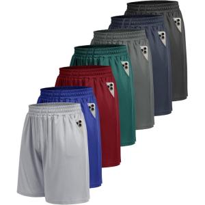 7 Pack Mens Athletic Shorts – Gym Basketball Running Workout Quick Dry Black Shorts with Pockets for Casual Performance(1-black/Dack Grey/Navy Blue/Light Grey/Royal Blue/Dark Green/Wine)