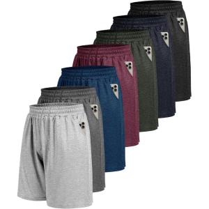 7 Pack Mens Athletic Shorts – Gym Basketball Running Workout Quick Dry Black Shorts with Pockets for Casual Performance(2-heather Black/Dark Grey/Navy Blue/Dark Blue/Light Grey/Army Green/Wine)