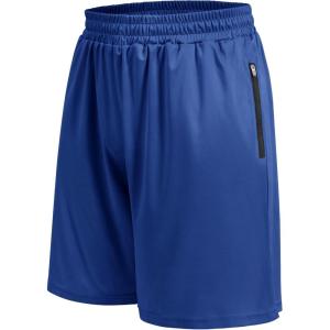 Basketball Gym Mens Shorts with Zipper Pockets – Quick Dry Lightweight Athletic Workout Running Casual Shorts for Men(4-royal Blue)