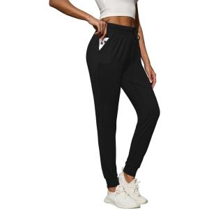 CE’ CERDR 3/1 Pack Lightweight Joggers for Women with Pockets Drawstring Athletic Sweatpants for Workout Yoga Running(1 Pack Balck)