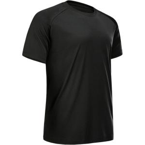 CE’ CERDR Mens Workout Shirts Quick Dry Performance Short Sleeve Athletic Shirts(Black)