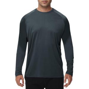 Long Sleeve Shirts for Men – Quick Dry Moisture Wicking UV UPF Sun Protection T-Shirts for Fishing Workout Swim(C-dark Grey)