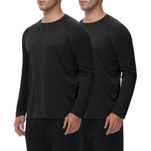 Long Sleeve Shirts for Men – Quick Dry Moisture Wicking UV UPF Sun Protection T-Shirts for Fishing Workout Swim(L-black/Black)