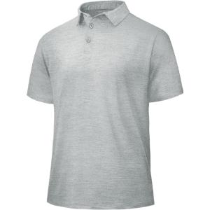 Polo Shirts for Men – Quick Dry Moisture Wicking Black Short Sleeve Performance Golf T Shirts for Casual Work Athletic(5-light Grey)