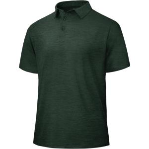 Polo Shirts for Men – Quick Dry Moisture Wicking Black Short Sleeve Performance Golf T Shirts for Casual Work Athletic(6-army Green)