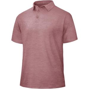 Polo Shirts for Men – Quick Dry Moisture Wicking Black Short Sleeve Performance Golf T Shirts for Casual Work Athletic(7-red)