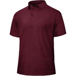 Polo Shirts for Men – Quick Dry Moisture Wicking Black Short Sleeve Performance Golf T Shirts for Casual Work Athletic(8-wine)