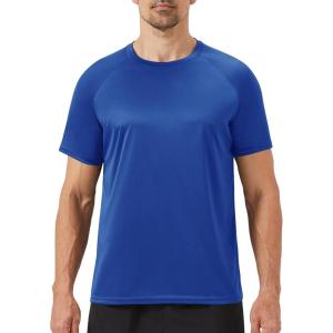 Workout Mens Shirts – Casual Black Quick Dry Moisture Wicking T-Shirts Crew Neck Short Sleeve for Gym Athletic Running(5-royal Blue)