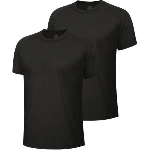 Workout Mens Shirts – Casual Black Quick Dry Moisture Wicking T-Shirts Crew Neck Short Sleeve for Gym Athletic Running(9-a Black/Black)