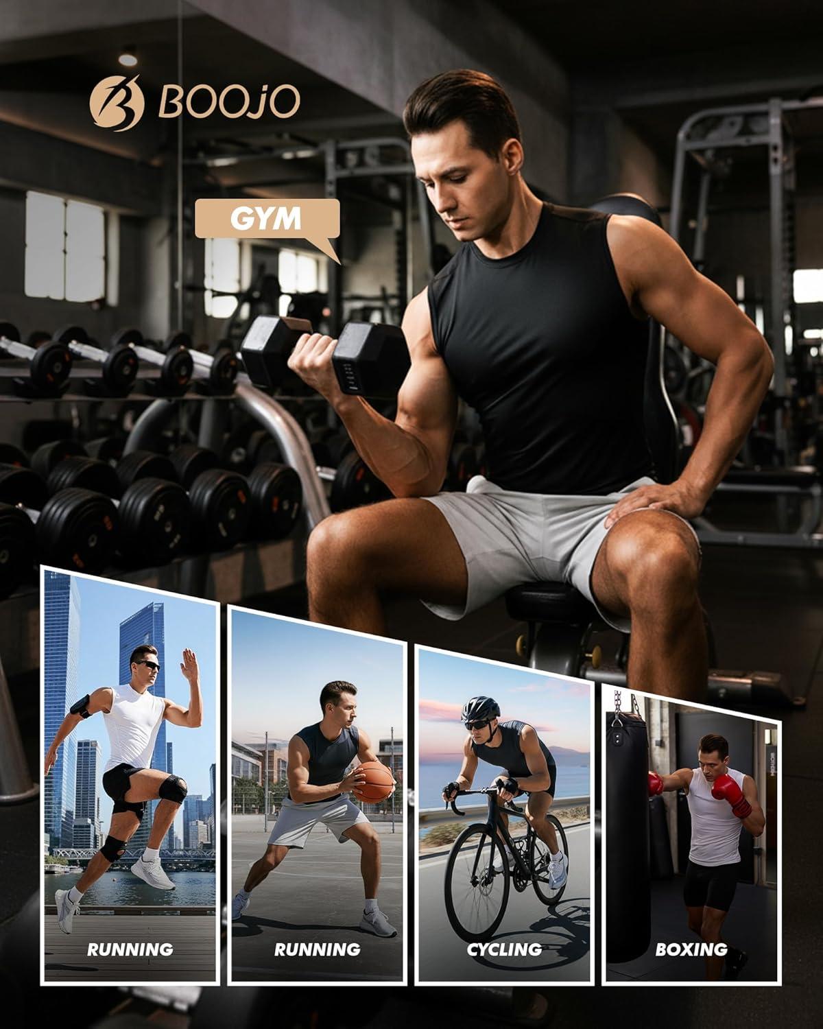 image:image5 Pack Compression Shirt Men Sleeveless Tank Top Workout Athletic Gym Quick Dry Base Layer Udershirts for Running1blackBlackWhiteWhiteDark Grey