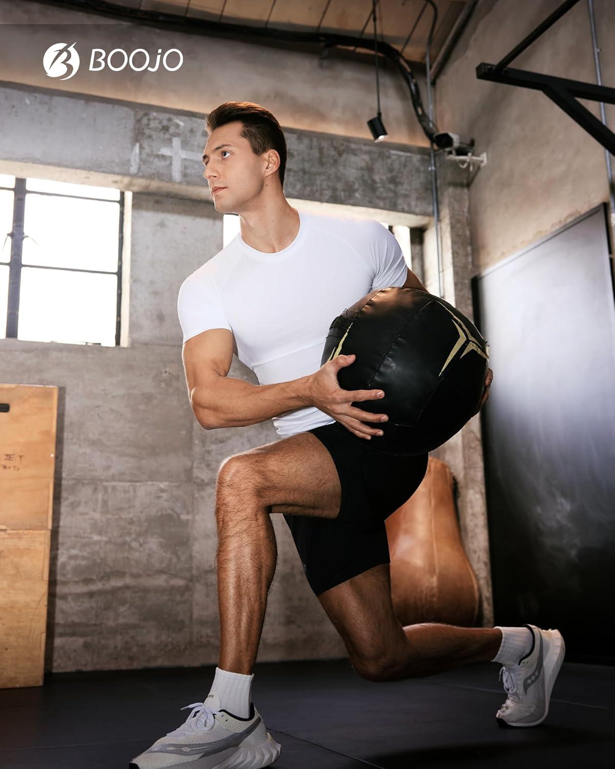 image:image5 Pack Short Sleeve Compression Shirt Men Workout Quick Dry Base Layer Shirts Moisture Wicking Top for Gym Athletic1blackBlackWhiteWhiteNavy