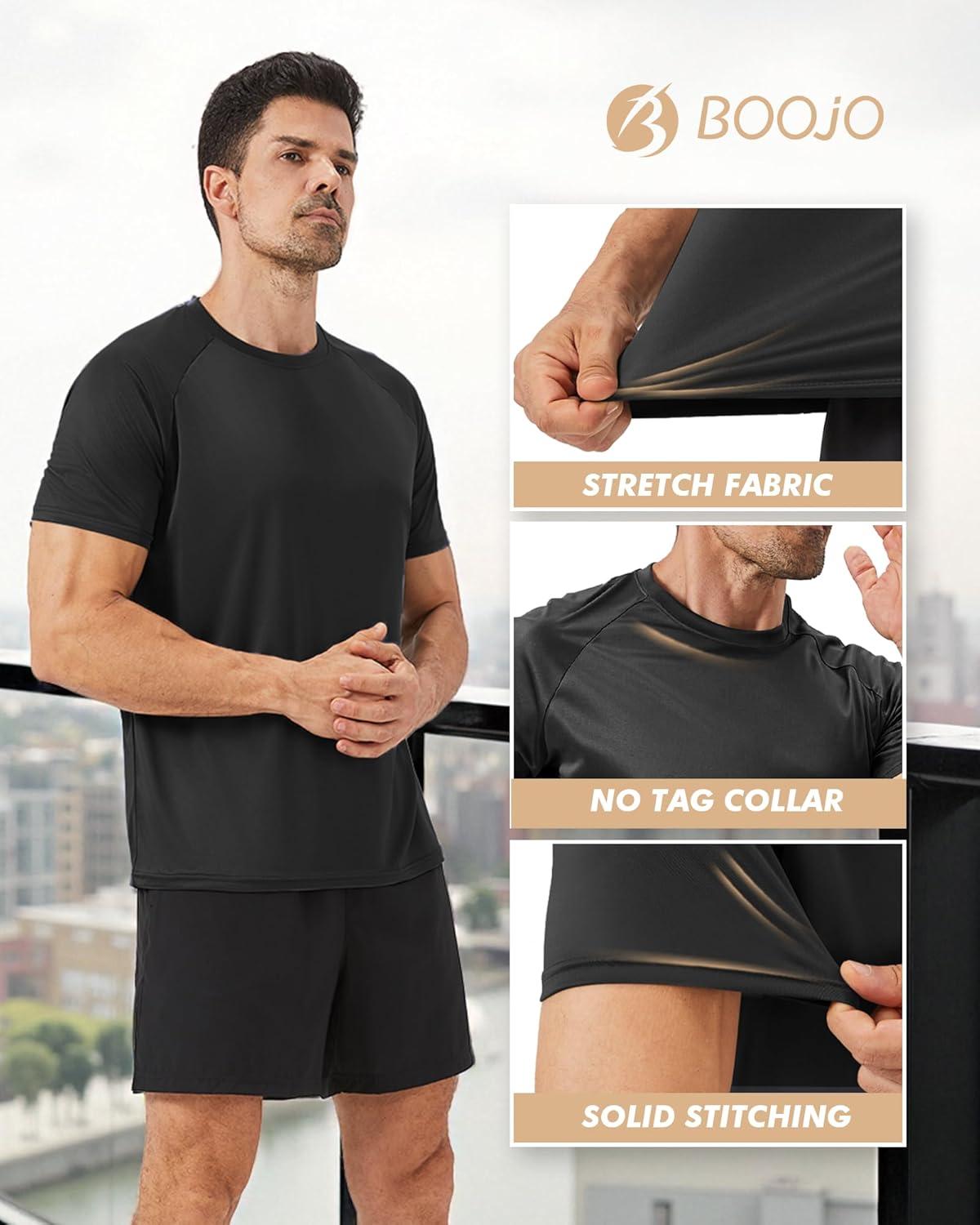 image:imageWorkout Mens Shirts Casual Black Quick Dry Moisture Wicking TShirts Crew Neck Short Sleeve for Gym Athletic RunningOatmeal