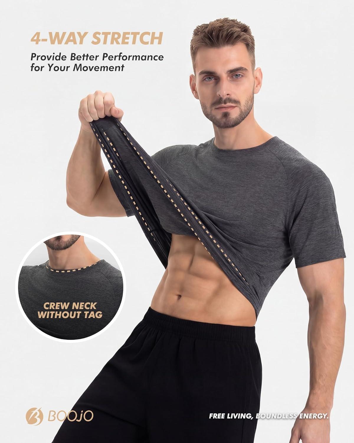 image:image7 Pack Workout Shirts for Men Quick Dry Moisture Wicking TShirts Short Sleeve Tees for Gym Running Athletic Sport1heather BlackDark GreyNavyLight GreyWineArmy GreenDark Blue