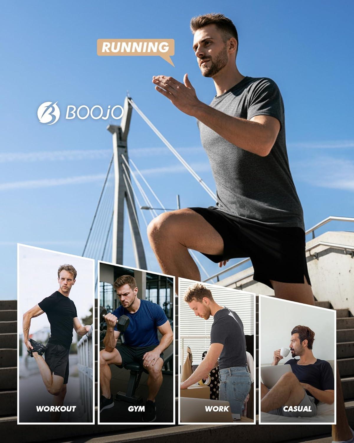 image:image7 Pack Workout Shirts for Men Quick Dry Moisture Wicking TShirts Short Sleeve Tees for Gym Running Athletic Sport2heather Black7