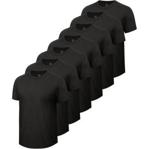 7 Pack Workout Shirts for Men – Quick Dry Moisture Wicking T-Shirts Short Sleeve Tees for Gym Running Athletic Sport(2-heather Black*7)