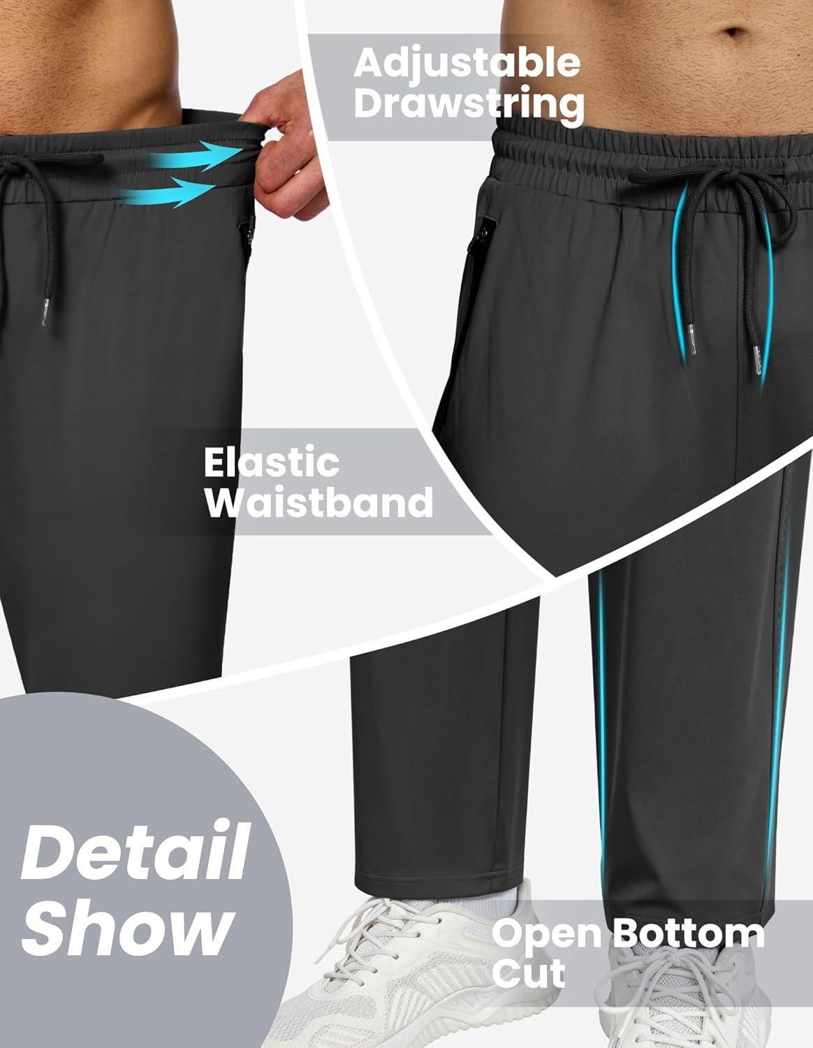 image:imageCE CERDR 34 Pack Mens Sweatpants with Zipper Pockets Athletic Workout Jogger Pants for Men Running Jogging Casual Pants4 Pack Black Navy Dark Gray Light Gray